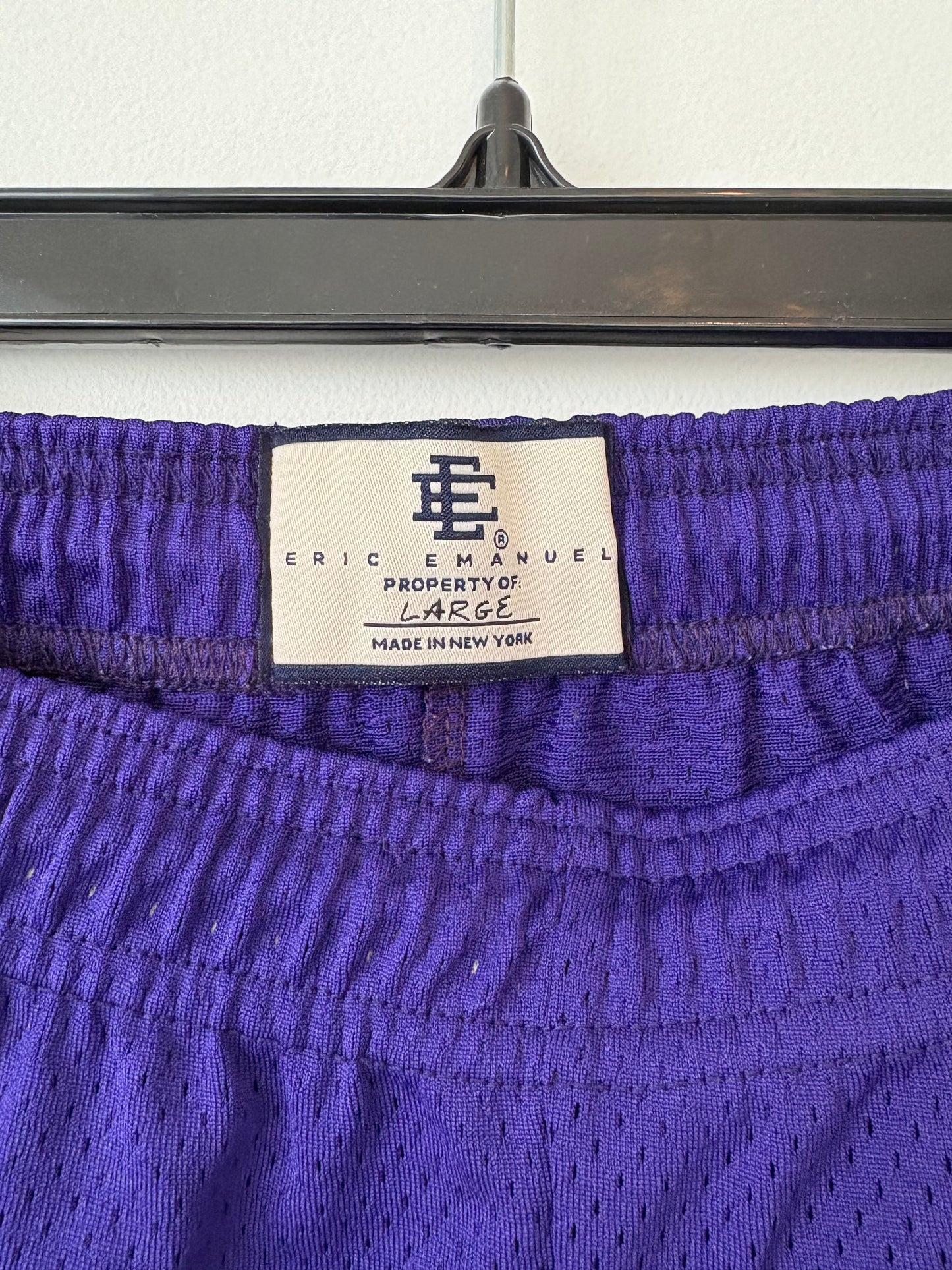 KIDS ERIC EMMANUEL PURPLE MESH SHORTS